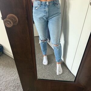 Abercrombie & Fitch Light Blue Distressed Skinny Jeans